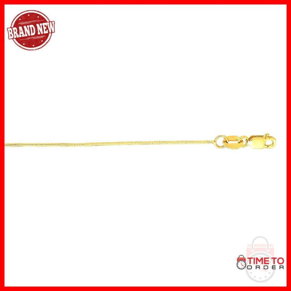 14K Yellow Gold Snake Chain Necklace 16 Inch Lobster Clasp
